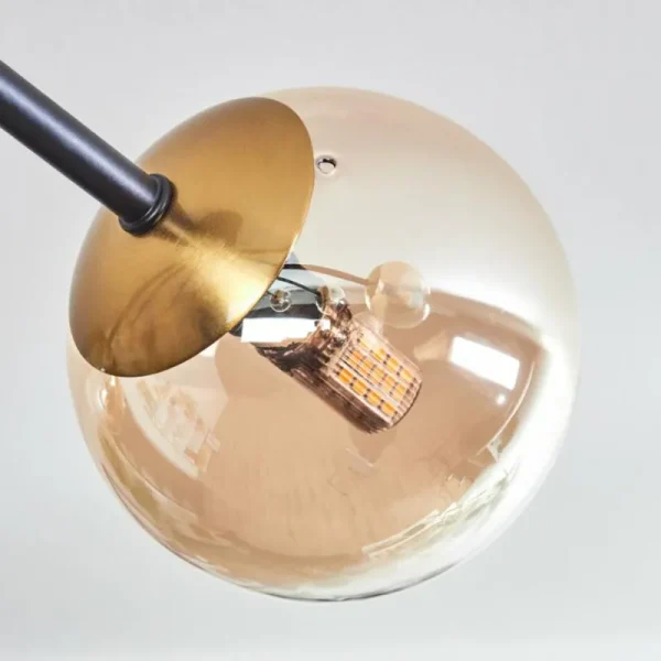 hofstein Plafonnier - Verre 10 cm Chehalis Or, Noir, 8 lumières* Lampes En Verre