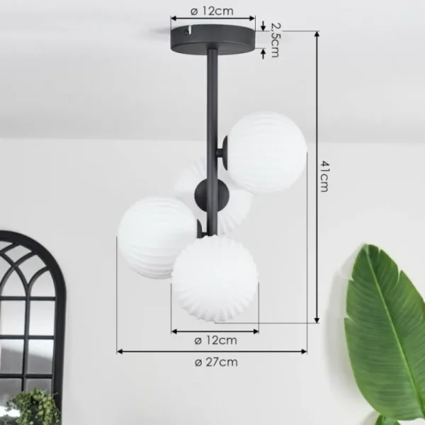 hofstein Plafonnier - Verre 12 cm Chehalis Blanc, 4 lumières* Lampes Modernes