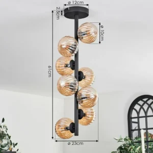 hofstein Plafonnier - Verre 10 cm Chehalis Ambre, 8 lumières* Lampes Modernes