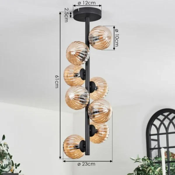 hofstein Plafonnier - Verre 10 cm Chehalis Ambre, 8 lumières* Lampes Modernes