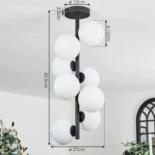 hofstein Plafonnier - Verre 12 cm Chehalis Blanc, 8 lumières* Lampes Modernes