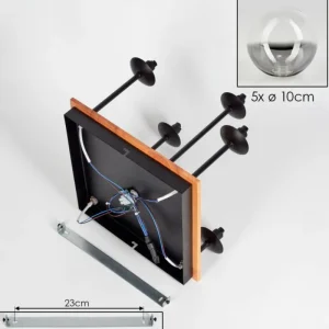 hofstein Plafonnier - Verre 10 cm Chehalis Écru, Noir, 5 lumières* Lampes Modernes
