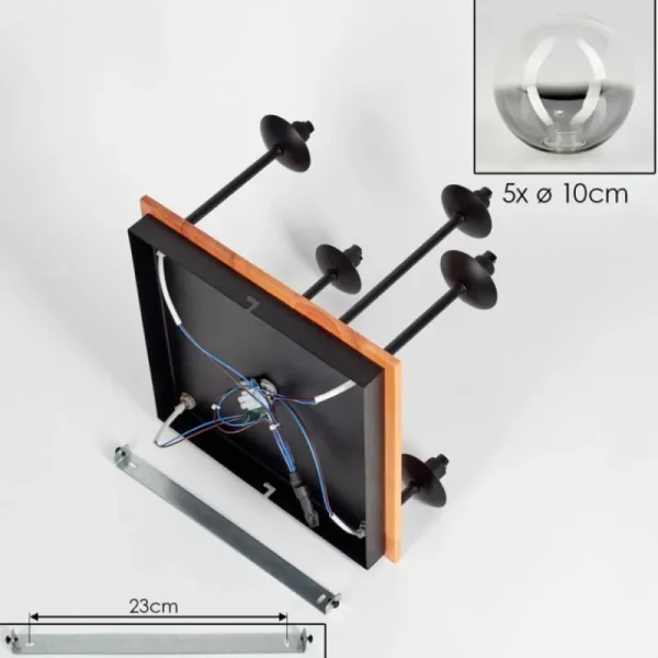 hofstein Plafonnier - Verre 10 cm Chehalis Écru, Noir, 5 lumières* Lampes Modernes