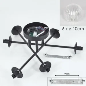 hofstein Plafonnier - Verre 10 cm Chehalis Clair, 6 lumières* Lampes Modernes
