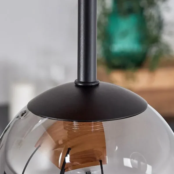 hofstein Plafonnier - Verre 10 cm Chehalis Écru, Noir, 5 lumières* Lampes Modernes