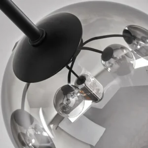 hofstein Plafonnier - Verre 15 cm Chehalis Clair, Fumé, 6 lumières* Lampes Modernes