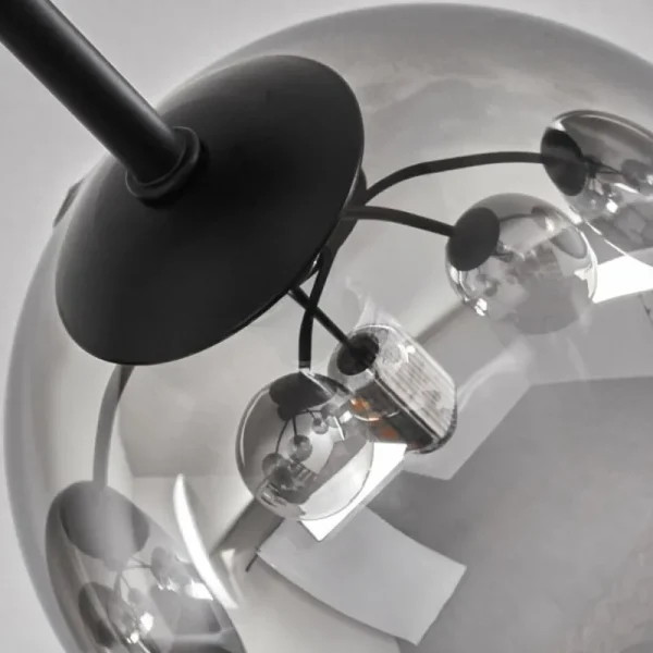 hofstein Plafonnier - Verre 15 cm Chehalis Clair, Fumé, 6 lumières* Lampes Modernes