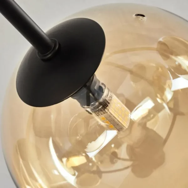 hofstein Plafonnier - Verre 15 cm Chehalis Ambre, Fumé, 6 lumières* Lampes Modernes