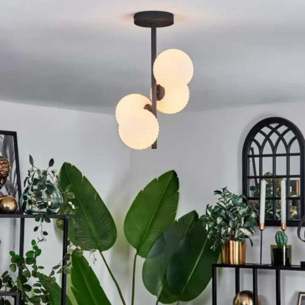 hofstein Plafonnier - Verre 12 cm Chehalis Blanc, 4 lumières* Lampes Modernes