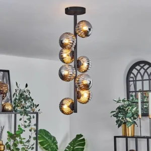 hofstein Plafonnier - Verre 10 cm Chehalis Fumé, 8 lumières* Lampes Modernes