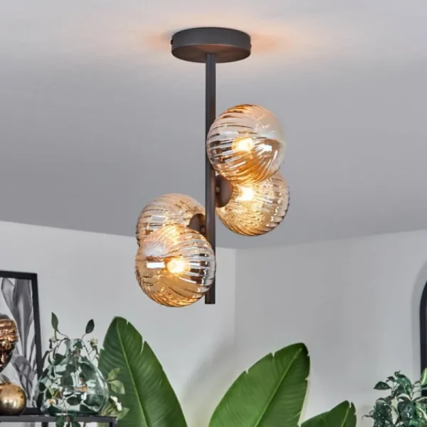 hofstein Plafonnier - Verre 12 cm Chehalis Ambre, 4 lumières* Lampes Modernes
