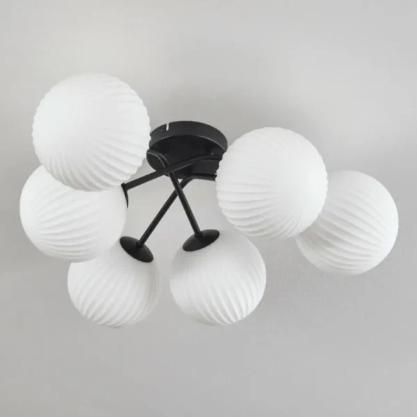 hofstein Plafonnier - Verre 15 cm Chehalis Blanc, 6 lumières* Lampes Modernes