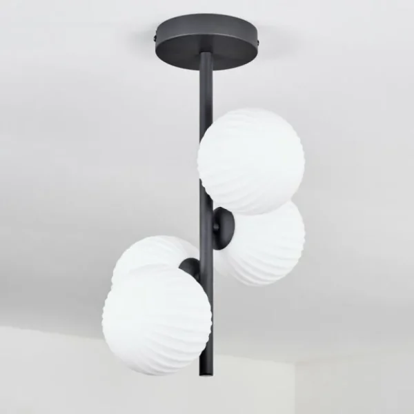 hofstein Plafonnier - Verre 12 cm Chehalis Blanc, 4 lumières* Lampes Modernes
