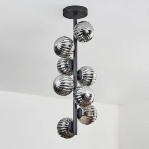 hofstein Plafonnier - Verre 10 cm Chehalis Fumé, 8 lumières* Lampes Modernes
