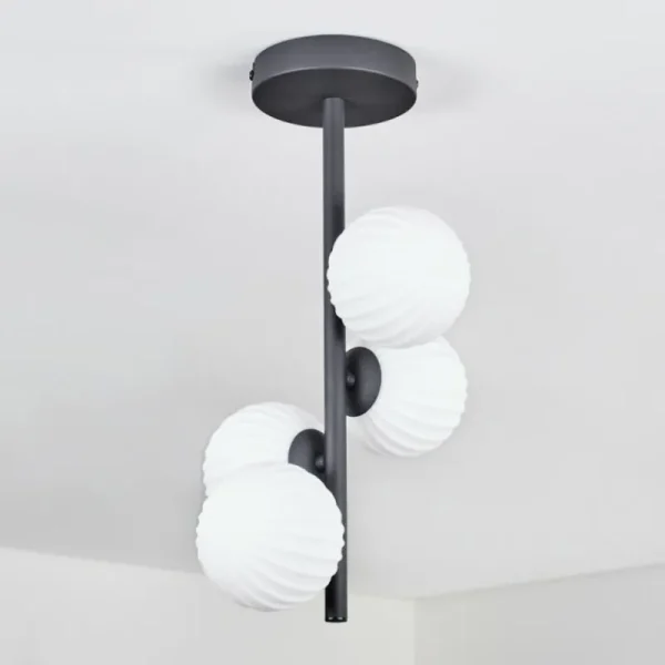 hofstein Plafonnier - Verre 10 cm Chehalis Blanc, 4 lumières* Lampes Modernes
