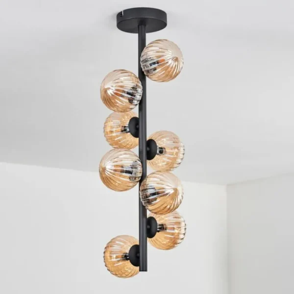 hofstein Plafonnier - Verre 10 cm Chehalis Ambre, 8 lumières* Lampes Modernes