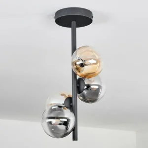 hofstein Plafonnier - Verre 10 cm Chehalis Ambre, Clair, Fumé, 4 lumières* Lampes Modernes