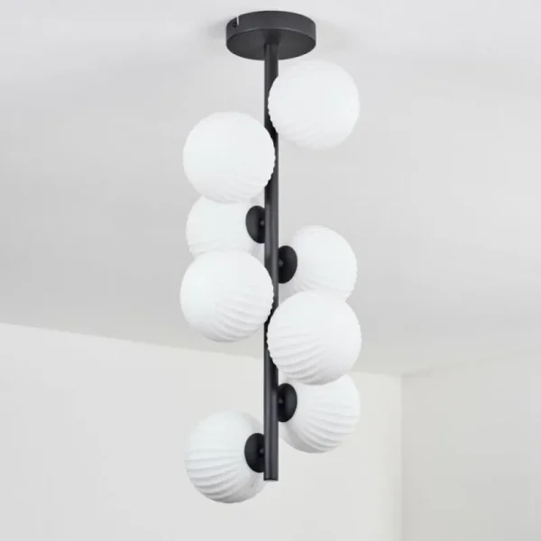 hofstein Plafonnier - Verre 12 cm Chehalis Blanc, 8 lumières* Lampes Modernes
