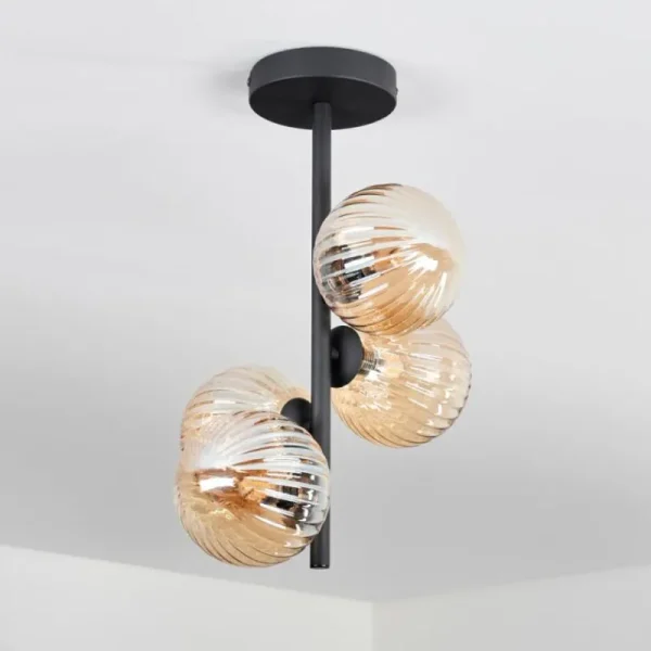 hofstein Plafonnier - Verre 12 cm Chehalis Ambre, 4 lumières* Lampes Modernes