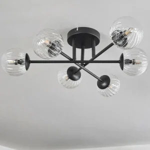 hofstein Plafonnier - Verre 10 cm Chehalis Clair, 6 lumières* Lampes Modernes