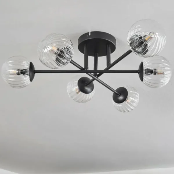 hofstein Plafonnier - Verre 10 cm Chehalis Clair, 6 lumières* Lampes Modernes