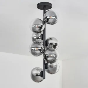 hofstein Plafonnier - Verre 12 cm Chehalis Clair, Fumé, 8 lumières* Lampes Modernes