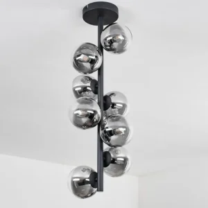 hofstein Plafonnier - Verre 10 cm Chehalis Clair, Fumé, 8 lumières* Lampes Modernes