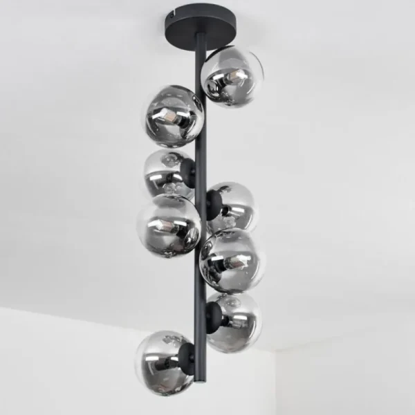 hofstein Plafonnier - Verre 10 cm Chehalis Clair, Fumé, 8 lumières* Lampes Modernes
