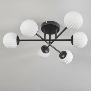 hofstein Plafonnier - Verre 10 cm Chehalis Blanc, 6 lumières* Lampes Modernes