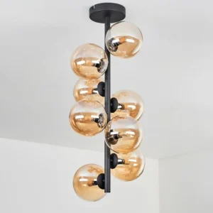 hofstein Plafonnier - Verre 12 cm Chehalis Ambre, 8 lumières* Lampes En Verre