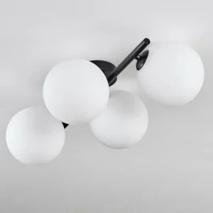 hofstein Plafonnier - Verre 15 cm Chehalis Blanc, 4 lumières* Lampes En Verre