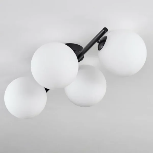 hofstein Plafonnier - Verre 15 cm Chehalis Blanc, 4 lumières* Lampes En Verre