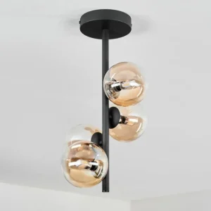 hofstein Plafonnier - Verre 10 cm Chehalis Ambre, Clair, 4 lumières* Lampes En Verre
