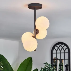 hofstein Plafonnier - Verre 12 cm Chehalis Blanc, 4 lumières* Lampes Modernes