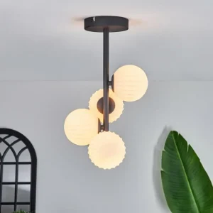 hofstein Plafonnier - Verre 10 cm Chehalis Blanc, 4 lumières* Lampes Modernes