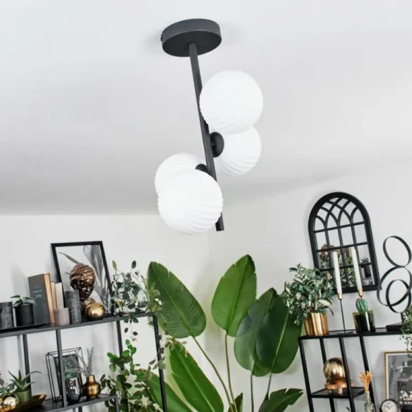 hofstein Plafonnier - Verre 12 cm Chehalis Blanc, 4 lumières* Lampes Modernes