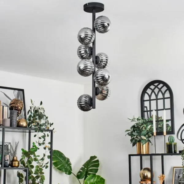 hofstein Plafonnier - Verre 10 cm Chehalis Fumé, 8 lumières* Lampes Modernes