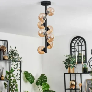 hofstein Plafonnier - Verre 10 cm Chehalis Ambre, 8 lumières* Lampes Modernes