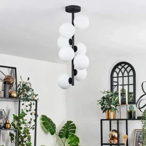 hofstein Plafonnier - Verre 12 cm Chehalis Blanc, 8 lumières* Lampes Modernes