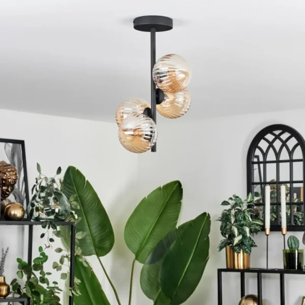 hofstein Plafonnier - Verre 12 cm Chehalis Ambre, 4 lumières* Lampes Modernes