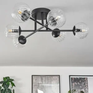 hofstein Plafonnier - Verre 10 cm Chehalis Clair, 6 lumières* Lampes Modernes