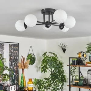 hofstein Plafonnier - Verre 10 cm Chehalis Blanc, 6 lumières* Lampes Modernes