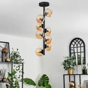 hofstein Plafonnier - Verre 10 cm Chehalis Ambre, 8 lumières* Lampes En Verre