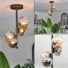 hofstein Plafonnier - Verre 10 cm, 12cm Chehalis Ambre, Fumé, 4 lumières* Lampes Modernes
