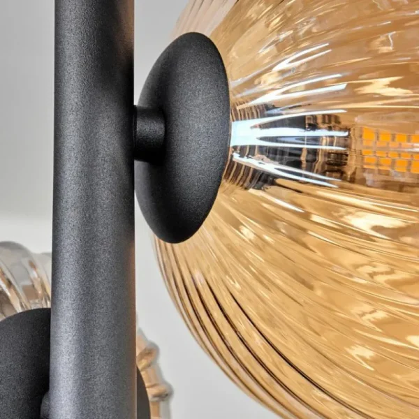 hofstein Plafonnier - Verre 10 cm, 12cm, 15cm Chehalis Ambre, Fumé, 8 lumières* Lampes Modernes
