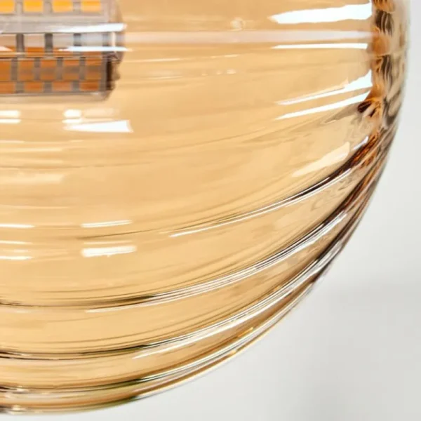 hofstein Plafonnier - Verre 10 cm, 12cm, 15cm Chehalis Ambre, Fumé, 8 lumières* Lampes Modernes