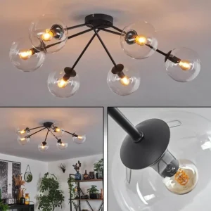 hofstein Plafonnier - Verre 15 cm Gastor Clair, 6 lumières* Lampes En Verre