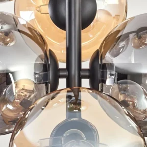 hofstein Plafonnier - Verre 15 cm Gastor Ambre, Fumé, 8 lumières* Lampes Modernes