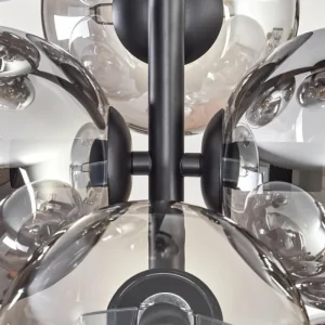 hofstein Plafonnier - Verre 15 cm Gastor Clair, Fumé, 8 lumières* Lampes Modernes