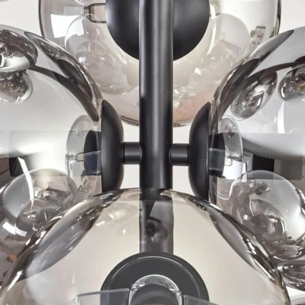 hofstein Plafonnier - Verre 15 cm Gastor Clair, Fumé, 8 lumières* Lampes Modernes